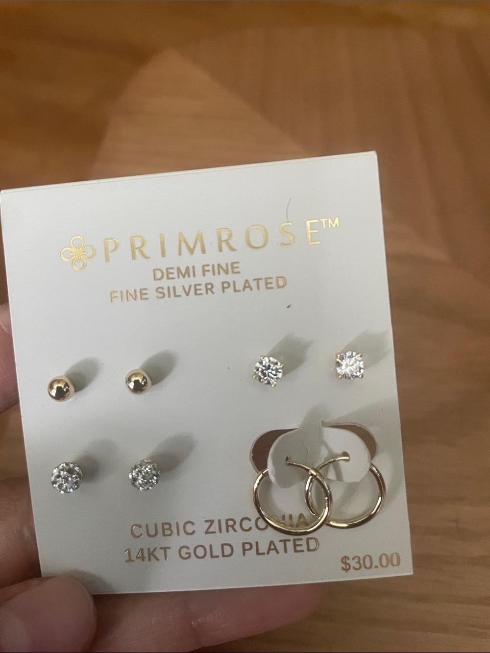 Primrose Gold and Clear Cubic Zirconia Earring Set - Gold and Clear
